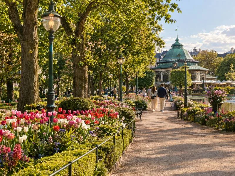 Tivoli entrébillet: haven, scenerne og lysene